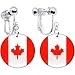 Canada Flag Clip on Earrings