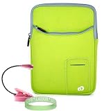 Amazon Kindle DX 3 Pocket Vertical Carrying Sleeve -- Green + Pink Double Bright Amazon Kindle 2 LED Book Light + Vangoddy tm, Live*Laugh*Love wrist band!!!