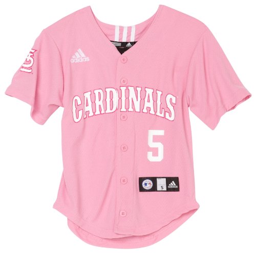 MLB Girls' St. Louis Cardinals Albert Pujols Screen Print Baseball Jersey, Pink, Large