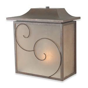 Royce Lighting RLW014-15 Outdoor Wall Lantern Corinthian Bronze with Frosted Globe by Royce Lighting