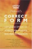 cover of Debrett's Correct Form (Debretts)