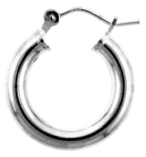 Sterling Silver Thick Hoop Earrings 5 8 Diameter