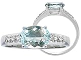 0.84 cts Genuine Oval Aquamarine Ring - 14kt White or Yellow Gold LIFETIME WARRANTEE