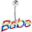 Rainbow BABE Belly Ring
