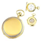 Charles Hubert Classic White Dial Pocket Watch with Date Curb Chain and Belt Clip XWA1036 