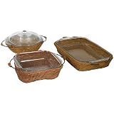 Pyrex Serveware 7-Piece Basket Set, Honey Rattan