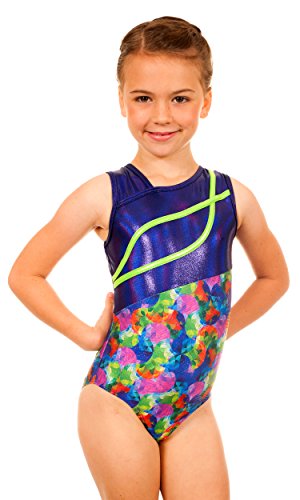 TumbleWear Girl's Morgan Purple Abstract Leotard