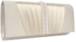 Satin Clutch Abendtasche, Creme