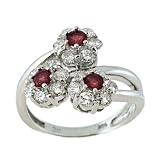 14k White Gold 0.58 Ct Ruby & 1.00 Ct Diamond Ring