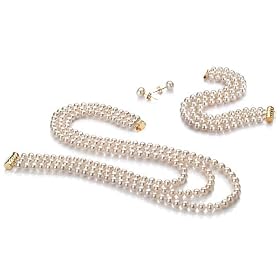 PearlsOnly White 6-7mm AA Freshwater Pearl Set