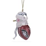 Philadelphia Eagles 2.5 Acrylic Basketball Snowman Holiday Ornament - NFL Football