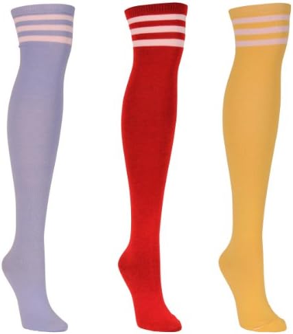 Women's Fun and Colorful Over The Knee Socks 3-Pack - Sport 4