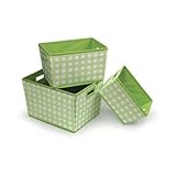 IMAGE OF Badger Basket Nesting Trapezoid 3 Basket Set in Sage Polka Dots