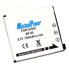 Click here to buy Maximal Power DB CAS NP-60 Replacement Battery for Casio Digital Camera Camcorder (Black) by Maximal Power.