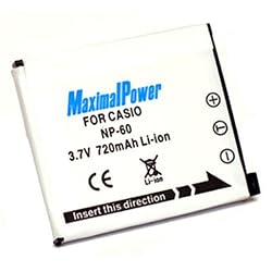 Maximal Power DB CAS NP-60 Replacement Battery for Casio Digital Camera/Camcorder (Black)