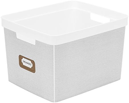 Simplify White Linen Basics Large Resin Tote