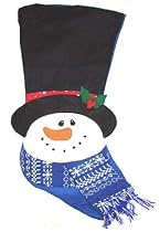 Large 32" Blue Felt Snowman Shape Christmas Stocking