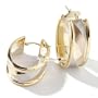 14K Tri-Color Gold Wide Hoop Earrings