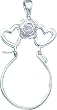 Sterling Silver Heart & Rose Charm Holder