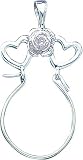 Sterling Silver Heart & Rose Charm Holder