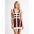 Sexy Bandage Style Dress Bodycon Burgundy and White Stripes By Wow Couture