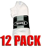 Etonic Men's Cushioned No Show Socks - 12 Pack White/w Baby Blue Logo