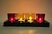 TIEDRIBBONS Handmade Glass T lights holder Pack of 4(Multicolor, Glass) with Wooden Tray RS.449.00