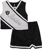 Reebok Oakland Raiders Preschool Girls Black-White 2-Piece Sleeveless Cheerleader Dress Set (6X)