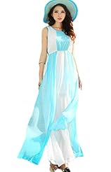 Polyester/Spandex Colorblocking Pleated Checkered Print  Dress