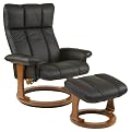 Dutailier Ultramotion Helsinki European Classic Recliner Chair and Ottoman Set - Black
