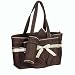 Carini Bambini 5 Pcs Diaper Bag Pink - Large and Mini Tote Diaper Bag, Bottle Holder, Changing Pad, Dirty Duds Pouch (ribbon pattern may vary)