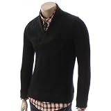 Mens Casual V-neck Cable Knitted Sweater (048D)