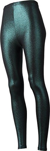 GOODSNEEDS Glitter Shimmering Shiny Cool High Waist Leggings Dark Turquoise