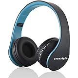 Esonstyle Foldable Wireless Bluetooth Over-ear Stereo Headphone Headset Earphones, Stereo Audio Support TF Card and Hands-free Calling Function Audio Cable Included