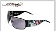 ED HARDY EHS 012 LOVE KILLS SLOWLY BLACK METAL AVIATOR SUNGLASSES