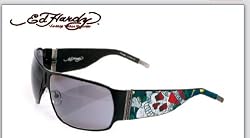 ED HARDY EHS 012 LOVE KILLS SLOWLY BLACK METAL AVIATOR SUNGLASSES