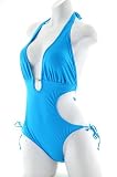 Aqua Halter Tie Side Monokini Swimsuit with Removable Soft Pads