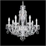 Schonbek 2995-40PK Sterling 7 Light Single Tier Chandelier in Silver with Pink crystal