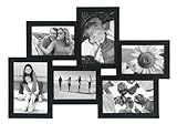Black 6 multi-opening wood collage frame for 3½x5 / 4x6 by Malden - 4x6