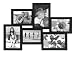 Black 6 multi-opening wood collage frame for 3&frac12;x5 / 4x6 by Malden - 4x6