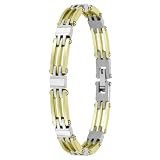 Invicta Women's Elements Collection Stainless Steel, Yellow Gold Plated and Mother of Pearl Bracelet #4411
