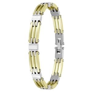 Invicta Women's Elements Collection Stainless Steel, Yellow Gold Plated and Mother of Pearl Bracelet #4411