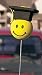 Graduation Smiley Face Car Antenna Topper