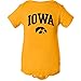YC03 - Iowa Hawkeyes Arch Logo Creeper Infant Creeper Bodysuit - 18 Month - Gold