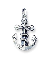 Sterling Silver Fouled Anchor Charm Pendant Jewelry