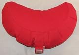 Red Crescent Zafu Meditation Cushion Filled with Organic Buckwheat Husks