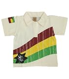 Reggae Short Sleeve Polo Shirt in Ecru (c) ~ infant - child