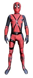 Riekinc Unisex Lycra Spandex Zentai Halloween Cosplay Costumes Kids 3D Style, Red, Medium