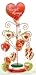 Club Pack of 24 Valentine's Heart Shaped Message Ornaments with Tree Displayer