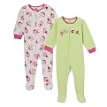 Infant Girls' Just One Year Fleece Princess Blanket Sleeper - Light Green/Pink